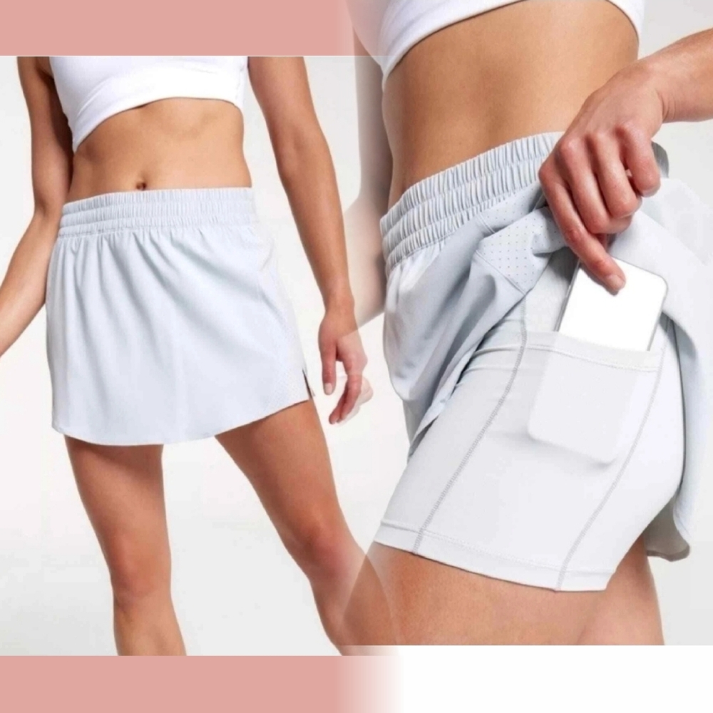 Calia Run Collection Mid Rise Infinity Skort Light Blie Size Medium